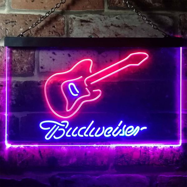 Budweiser Electric Guitar Neon-Like LED Sign